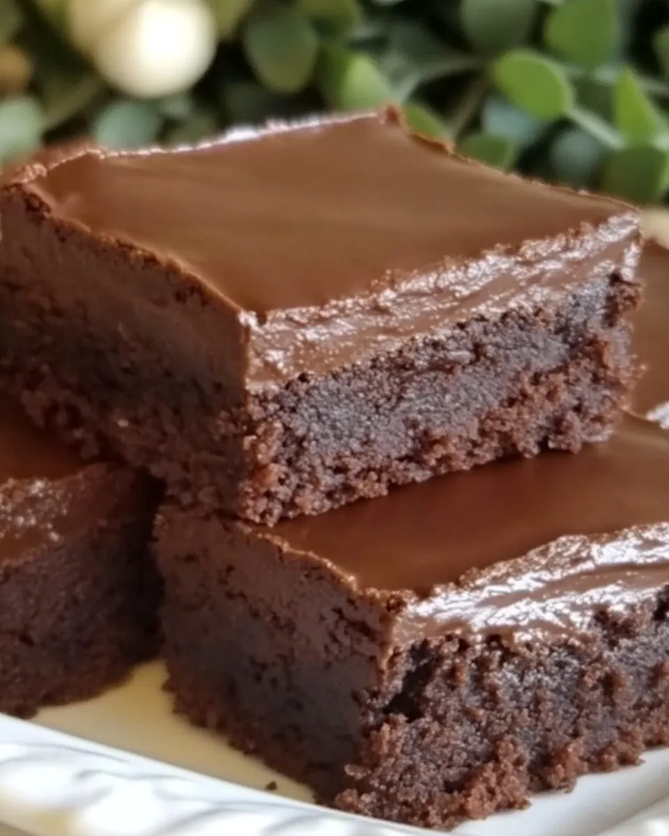 Quick No Bake Brownies shot