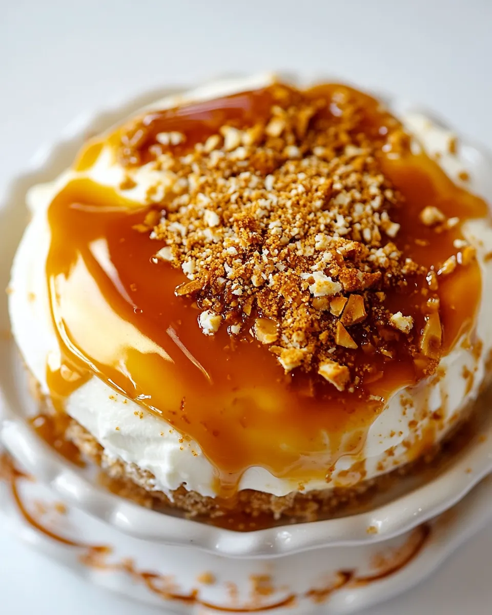 Classic No Bake Caramel Cheesecake image