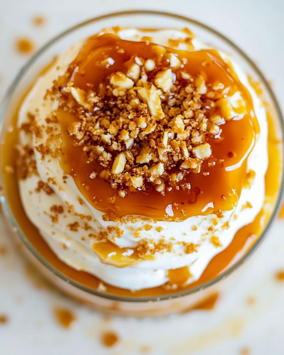 Delicious No Bake Caramel Cheesecake shot