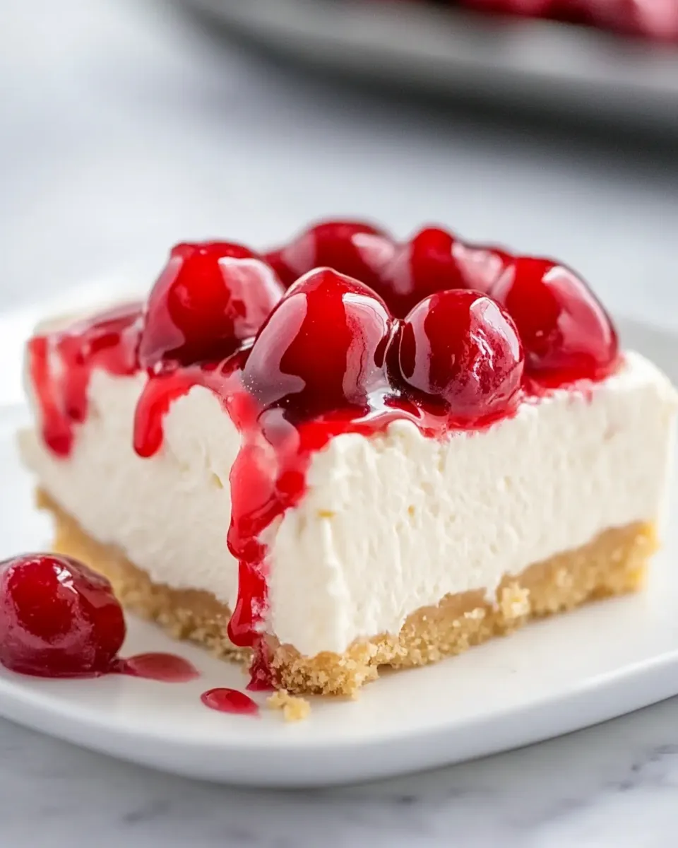 Classic No Bake Cherry Cheesecake image