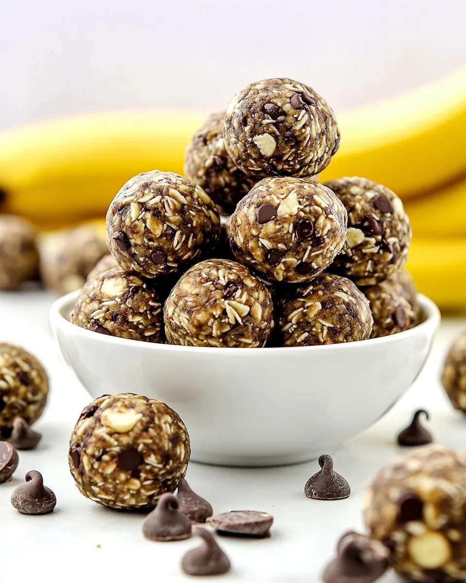 Quick No Bake Chocolate Banana Energy Balls Recipe shot