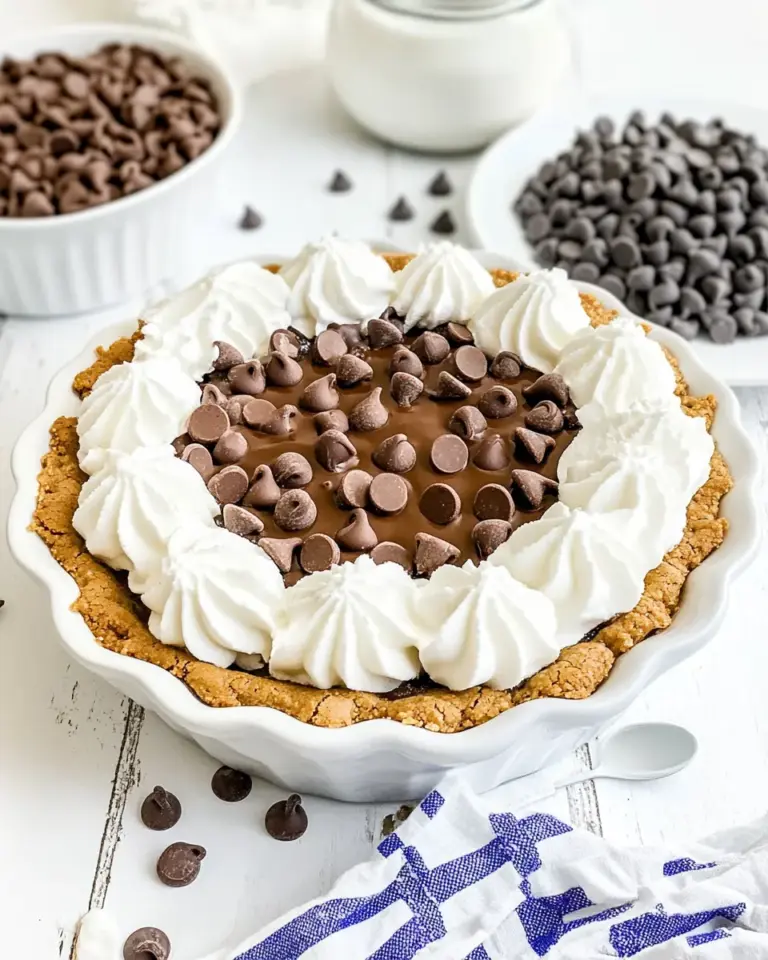Easy No Bake Chocolate Chip Cookie Pudding Pie photo