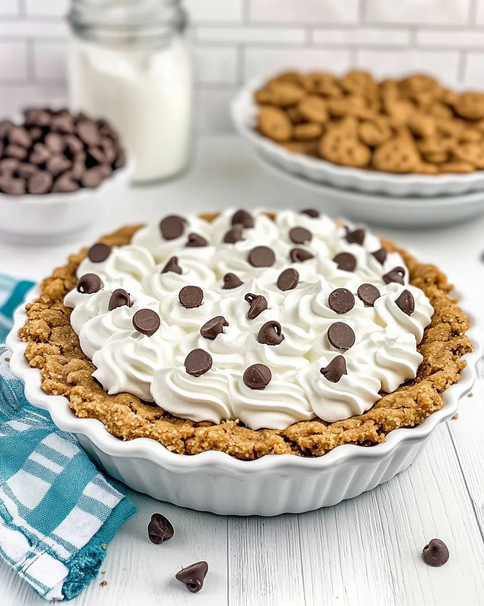 Delicious No Bake Chocolate Chip Cookie Pudding Pie image