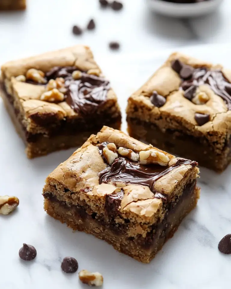 Homemade Nutella-Stuffed Brown Butter Blondies photo