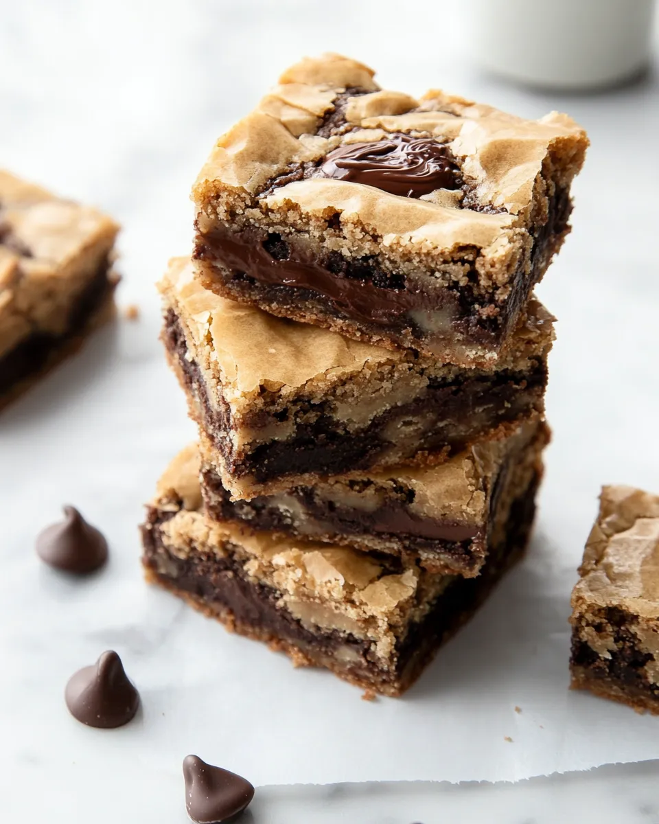 Delicious Nutella-Stuffed Brown Butter Blondies image
