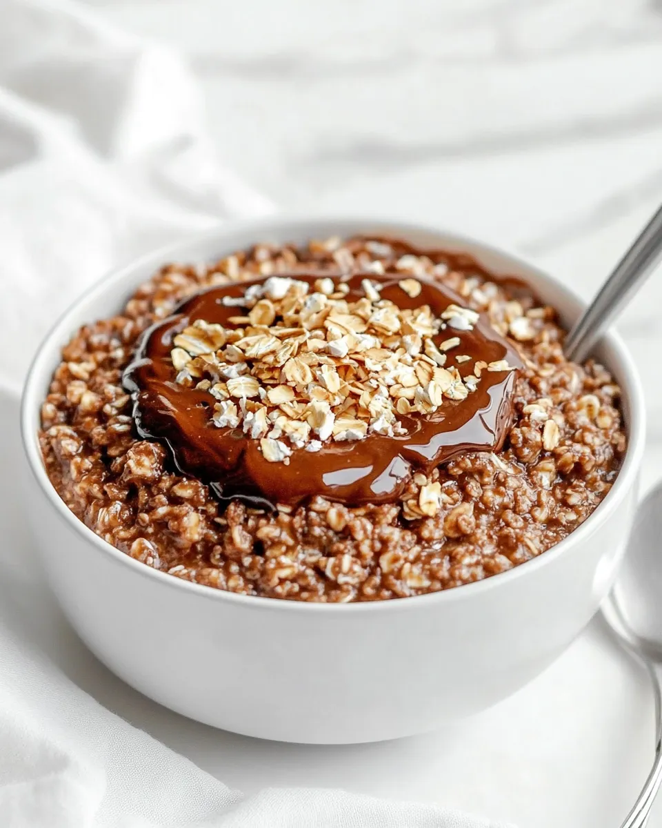 Delicious Nutella Brownie Oatmeal image