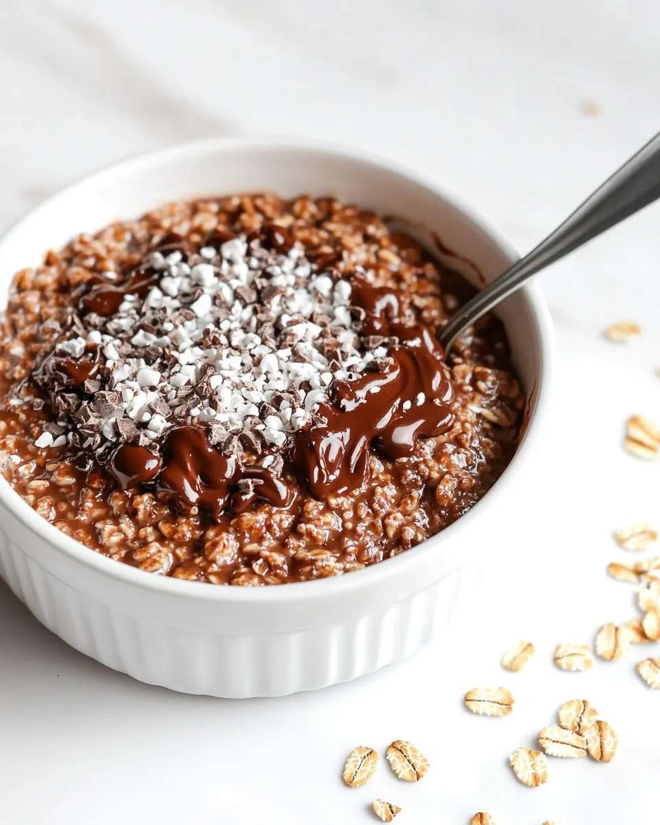 Quick Nutella Brownie Oatmeal shot