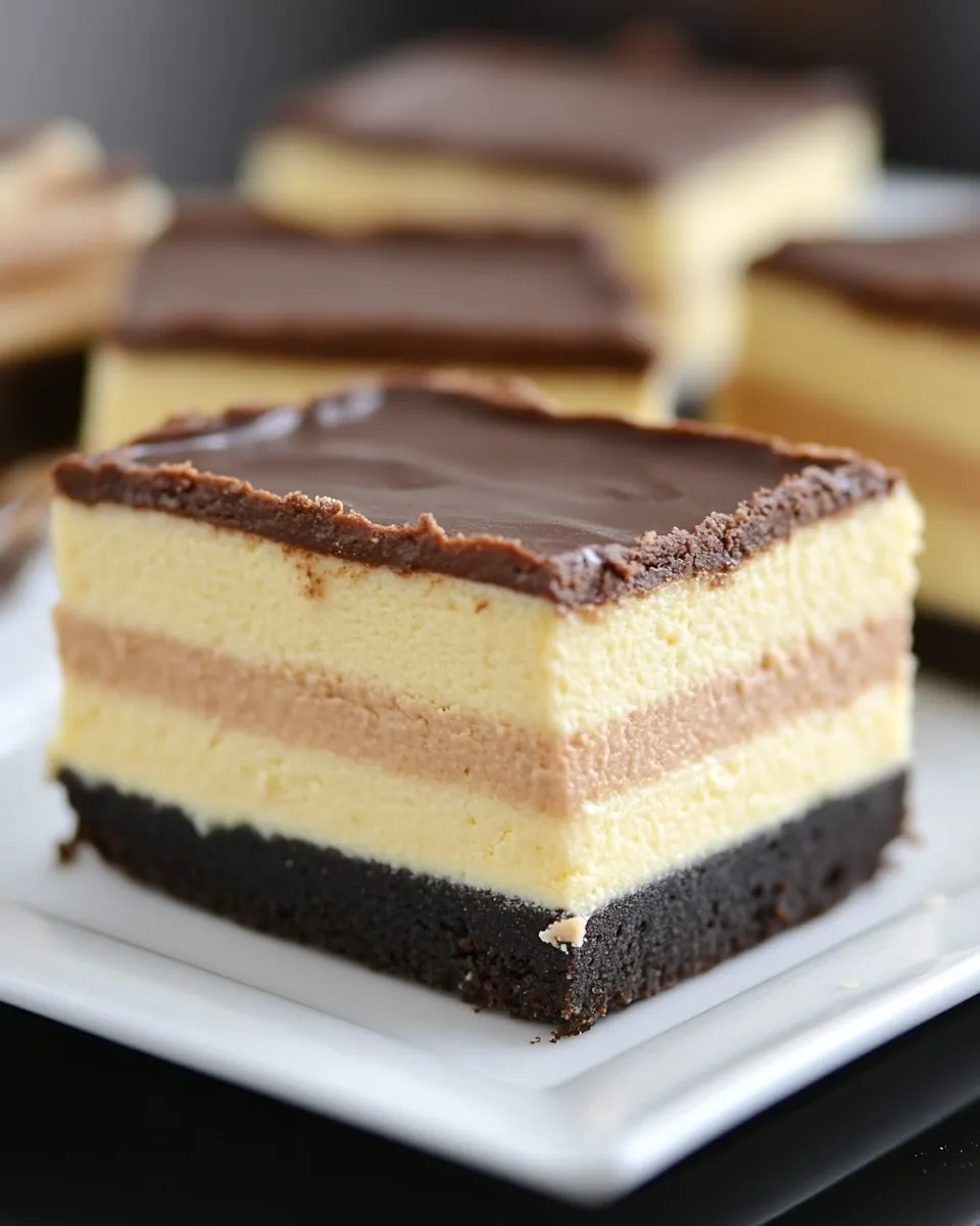 Delicious Nutella Cheesecake Bars shot