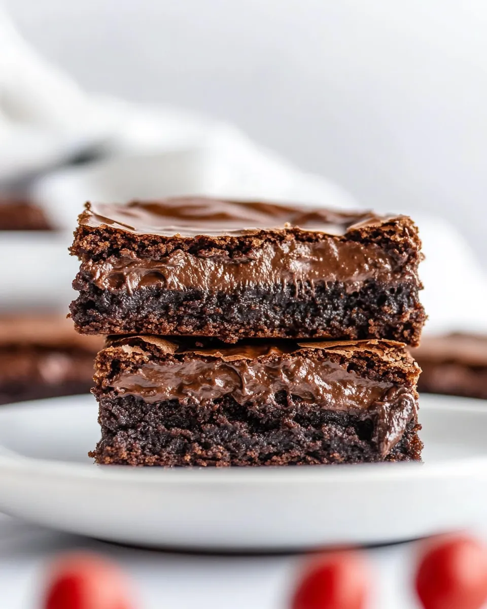Easy Nutella Stuffed Brownies recipe photo