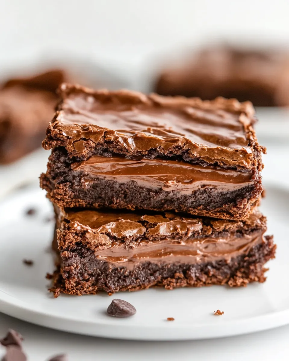 Best Nutella Stuffed Brownies shot