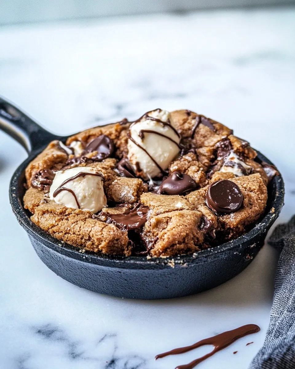 Homemade Nutella Stuffed Reeses Peanut Butter Chocolate Chip Skillet Cookie photo