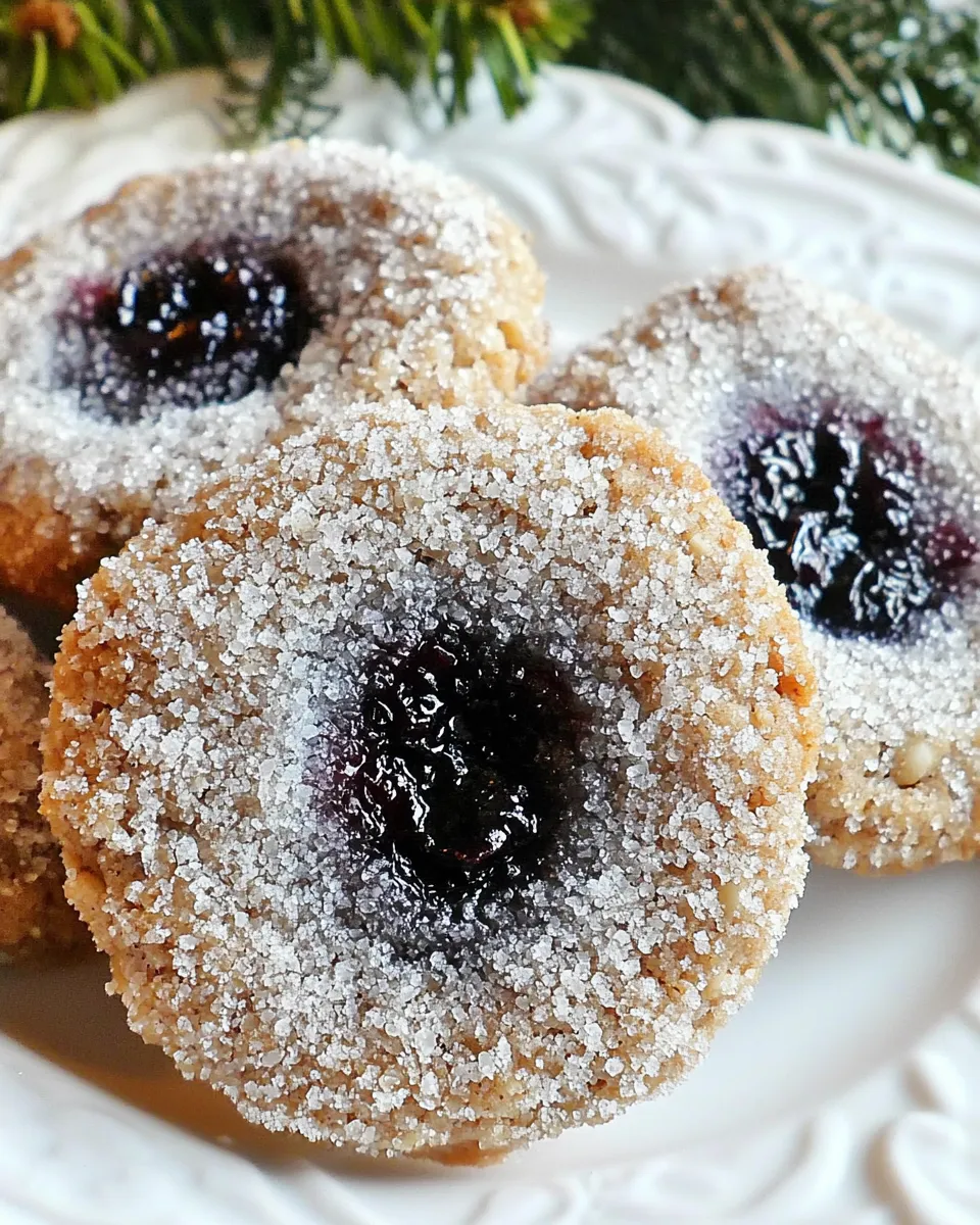 Delicious Oatmeal Forest Berries Thumbprints Cookies shot