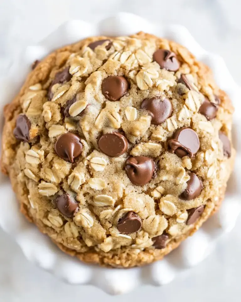 Homemade One-Bowl, No-Mixer, Extra-Large Oatmeal Chocolate Chip Cookie photo