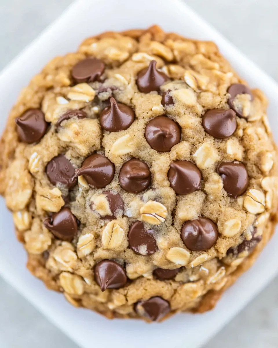 Easy One-Bowl, No-Mixer, Extra-Large Oatmeal Chocolate Chip Cookie recipe photo