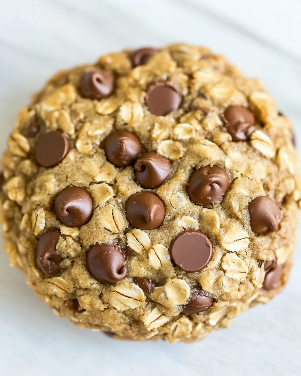 Delicious One-Bowl, No-Mixer, Extra-Large Oatmeal Chocolate Chip Cookie shot
