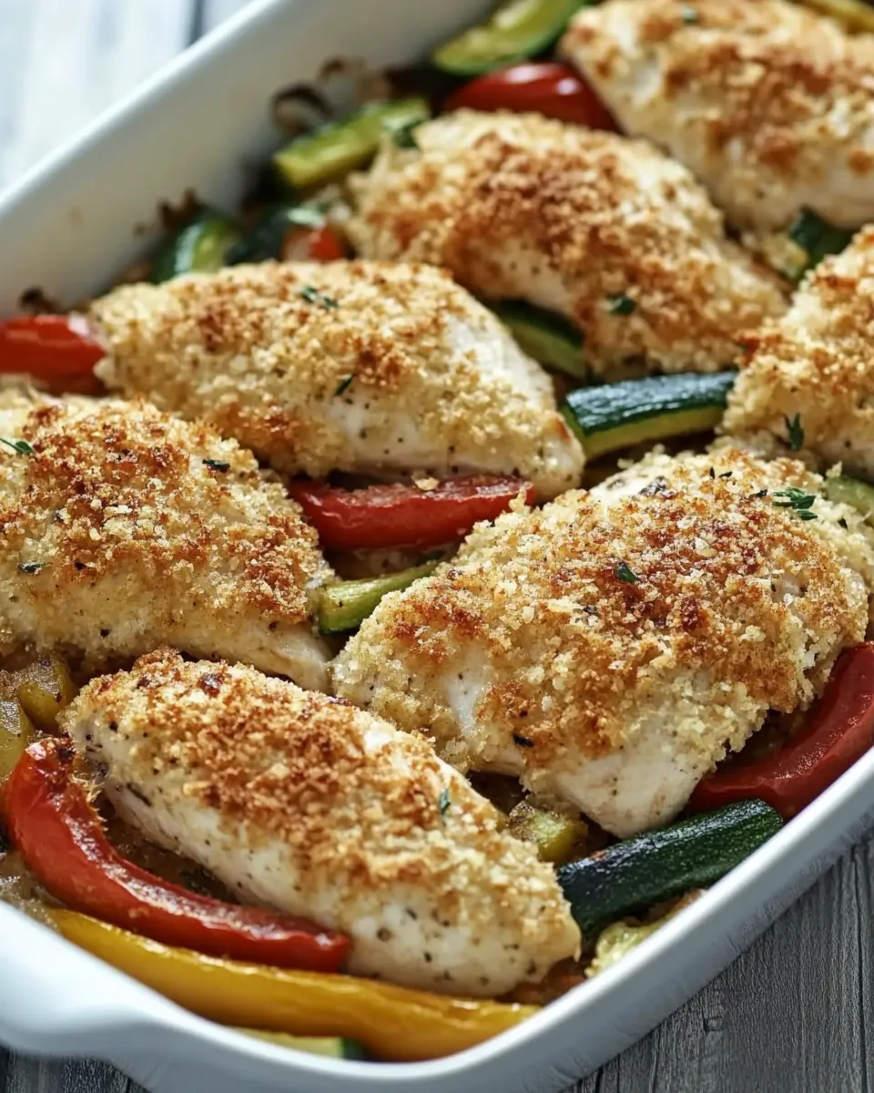 Quick One-Dish Baked Chicken and Veggies food shot