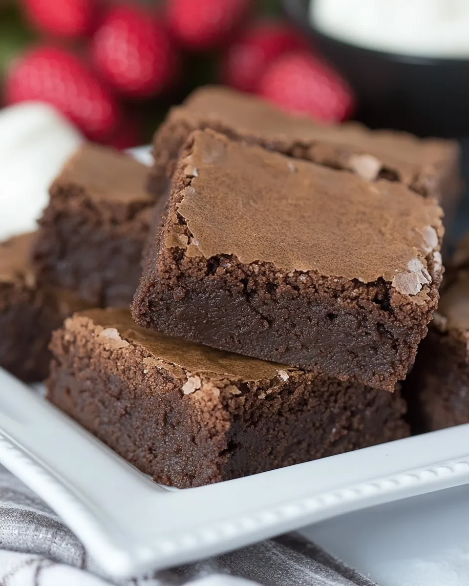 Classic One Bowl Fudgy Brownies shot
