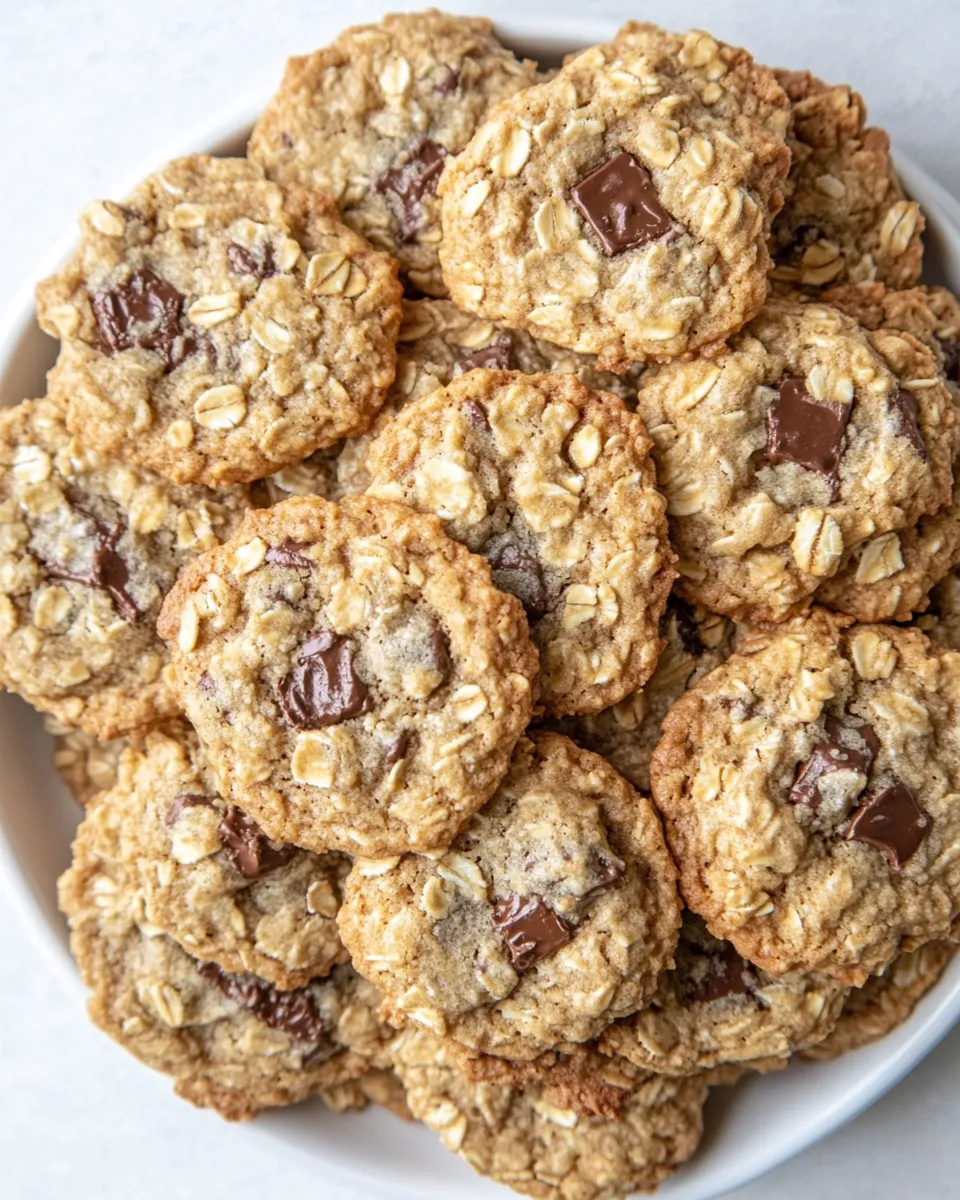 Classic One Bowl Oatmeal Chocolate Chunk Cookies shot