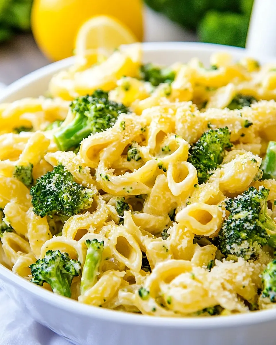 Quick One Pan Lemon Broccoli Pasta food shot