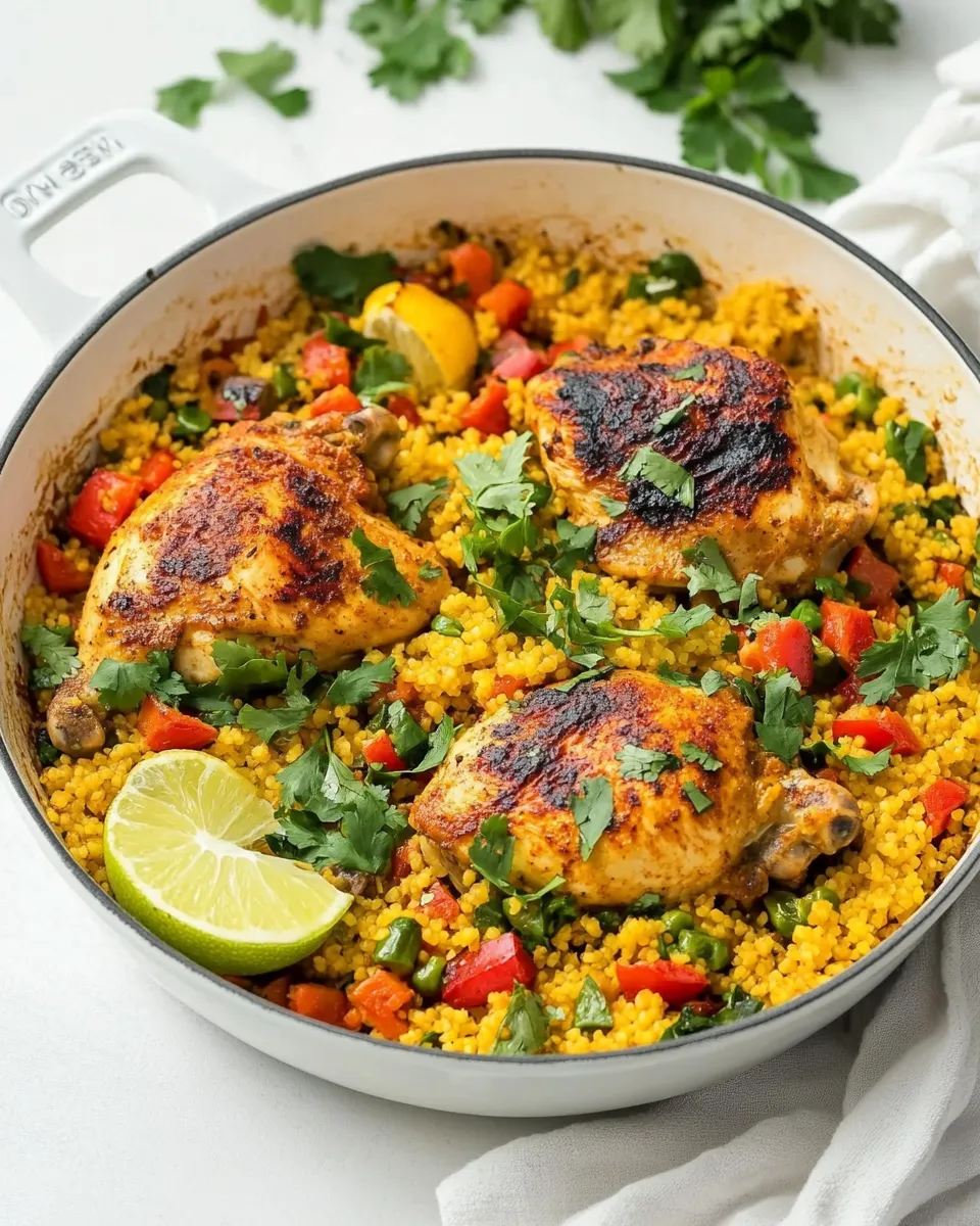 Delicious One Pan Moroccan Chicken and Couscous image