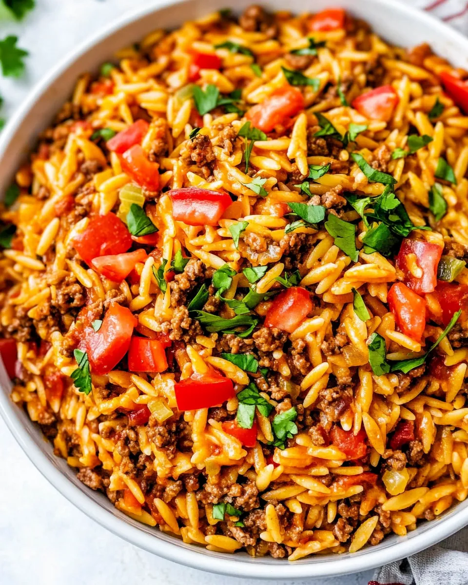 Best One Pot Cheesy Taco Orzo image