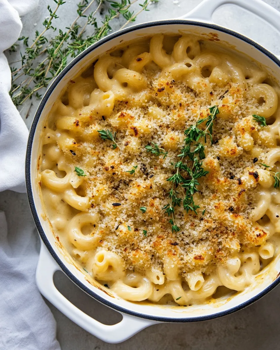Healthy One Pot Creamy Cauliflower Mac and Cheese. dish image