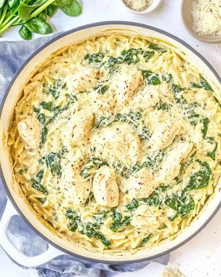 Easy One Pot Spinach Artichoke Chicken Orzo photo