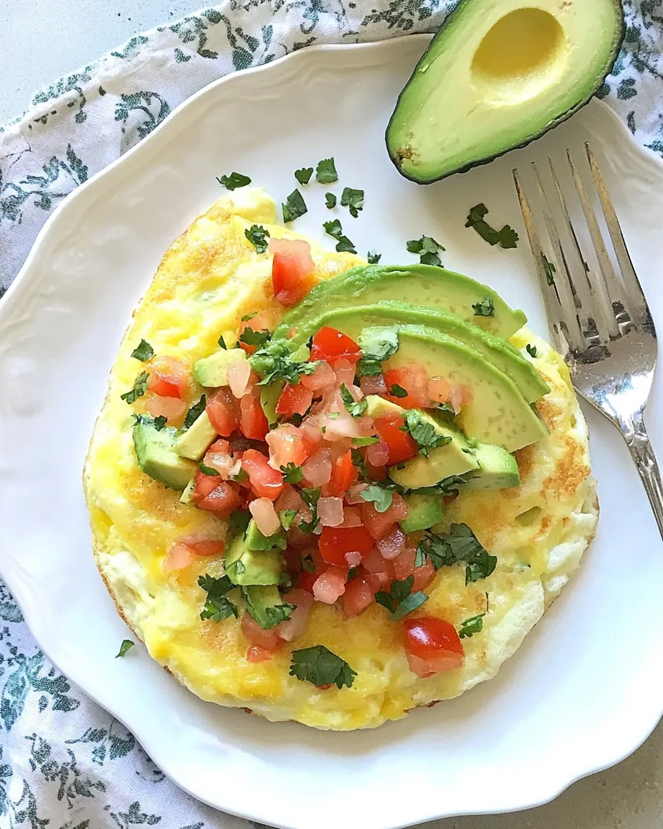 Easy Open-Faced Omelet with Avocado and Pico de Gallo recipe photo