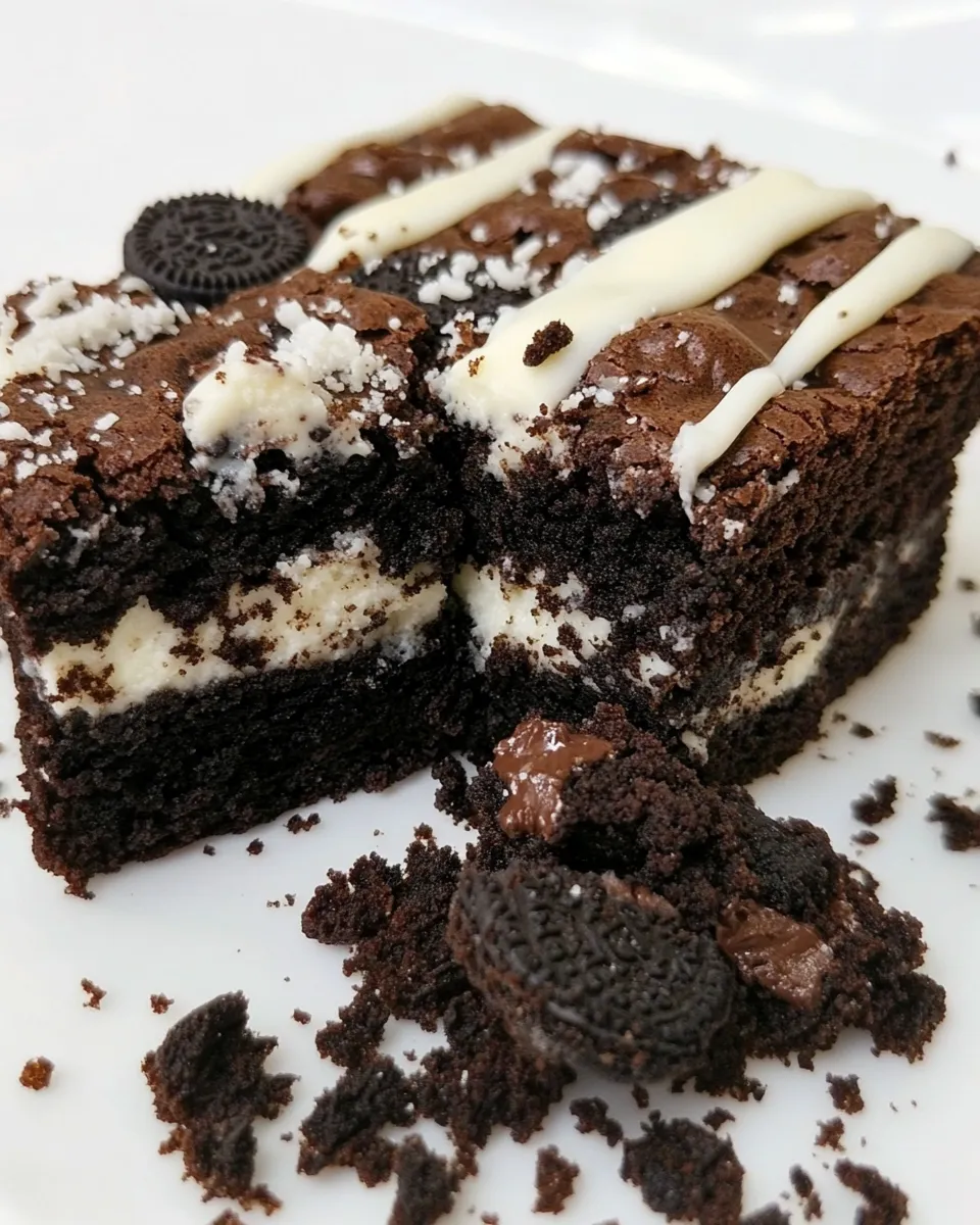 Delicious Oreo Brownies with White Chocolate shot