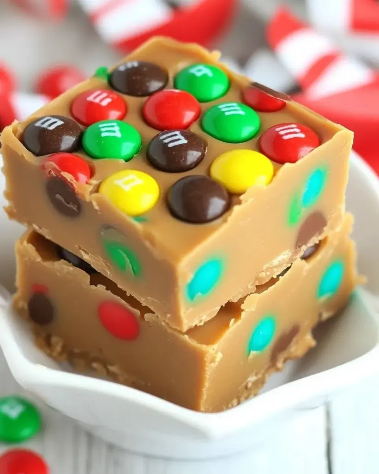 Homemade Outrageous Peanut Butter Fudge with M&Ms photo