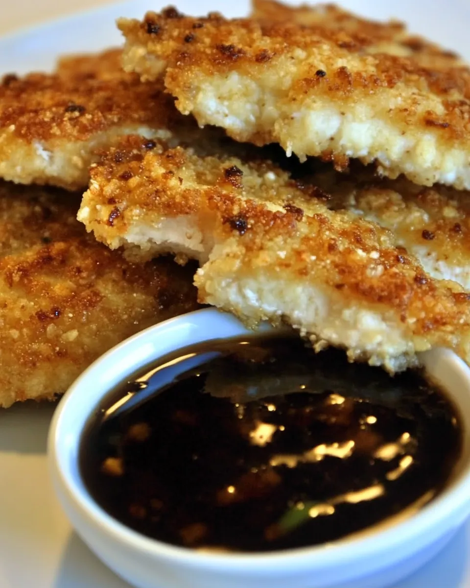 Quick Panko Chicken With Apricot Dipping Sauce shot