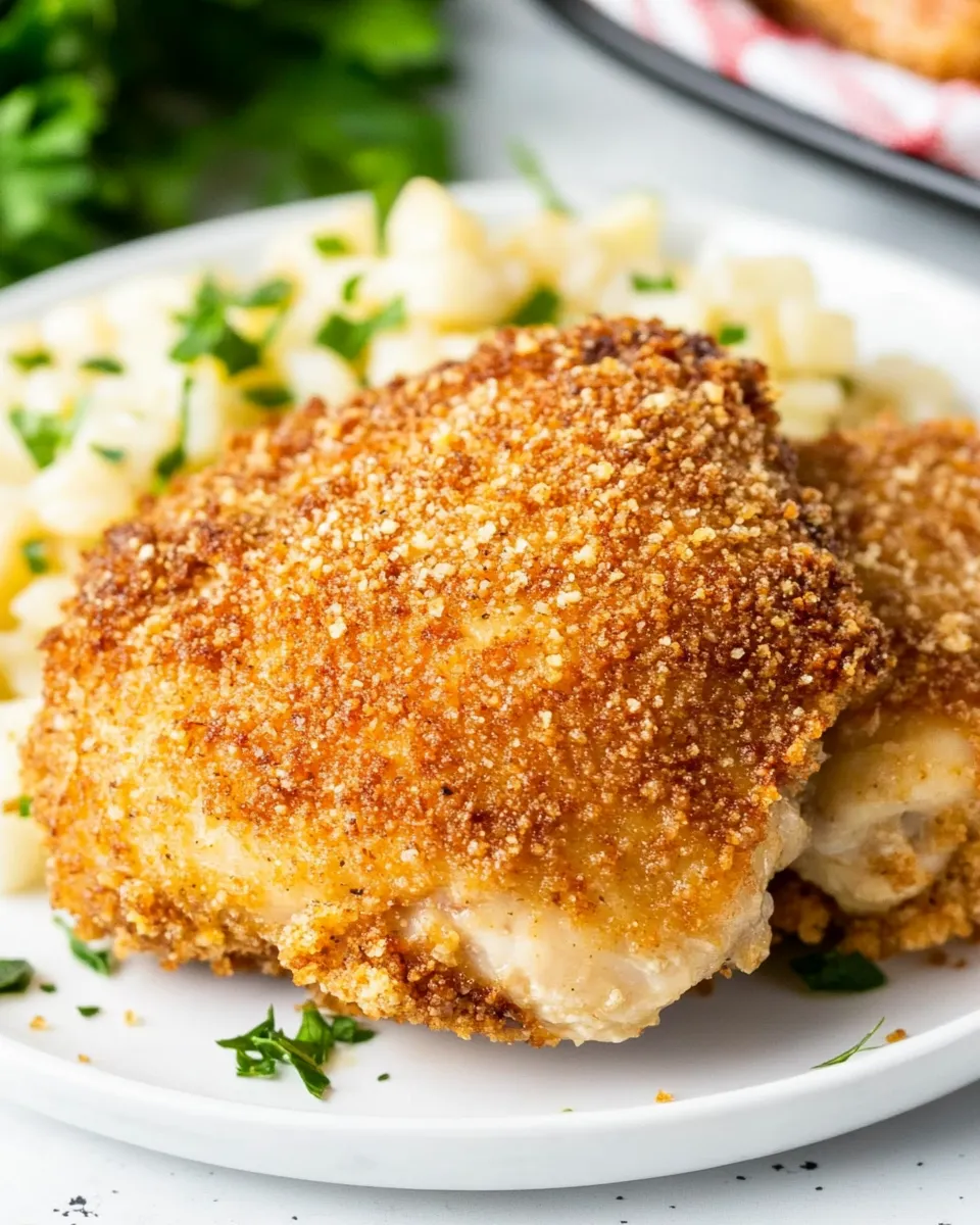 Homemade Parmesan Crusted Air Fryer Chicken Thighs photo