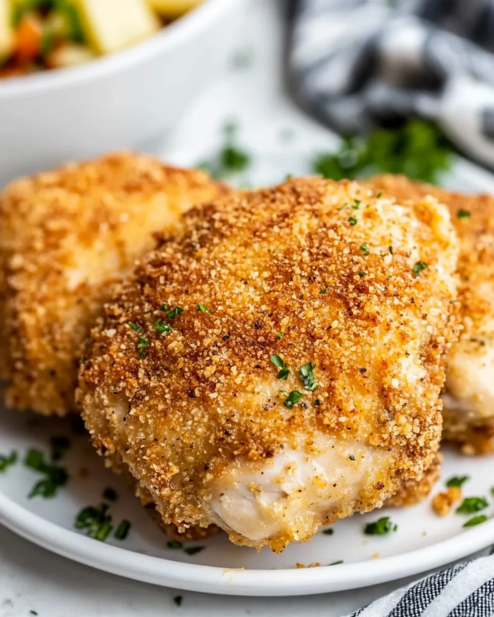Easy Parmesan Crusted Air Fryer Chicken Thighs image