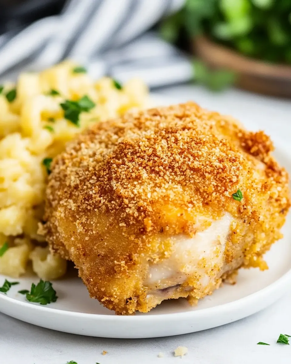 Quick Parmesan Crusted Air Fryer Chicken Thighs shot