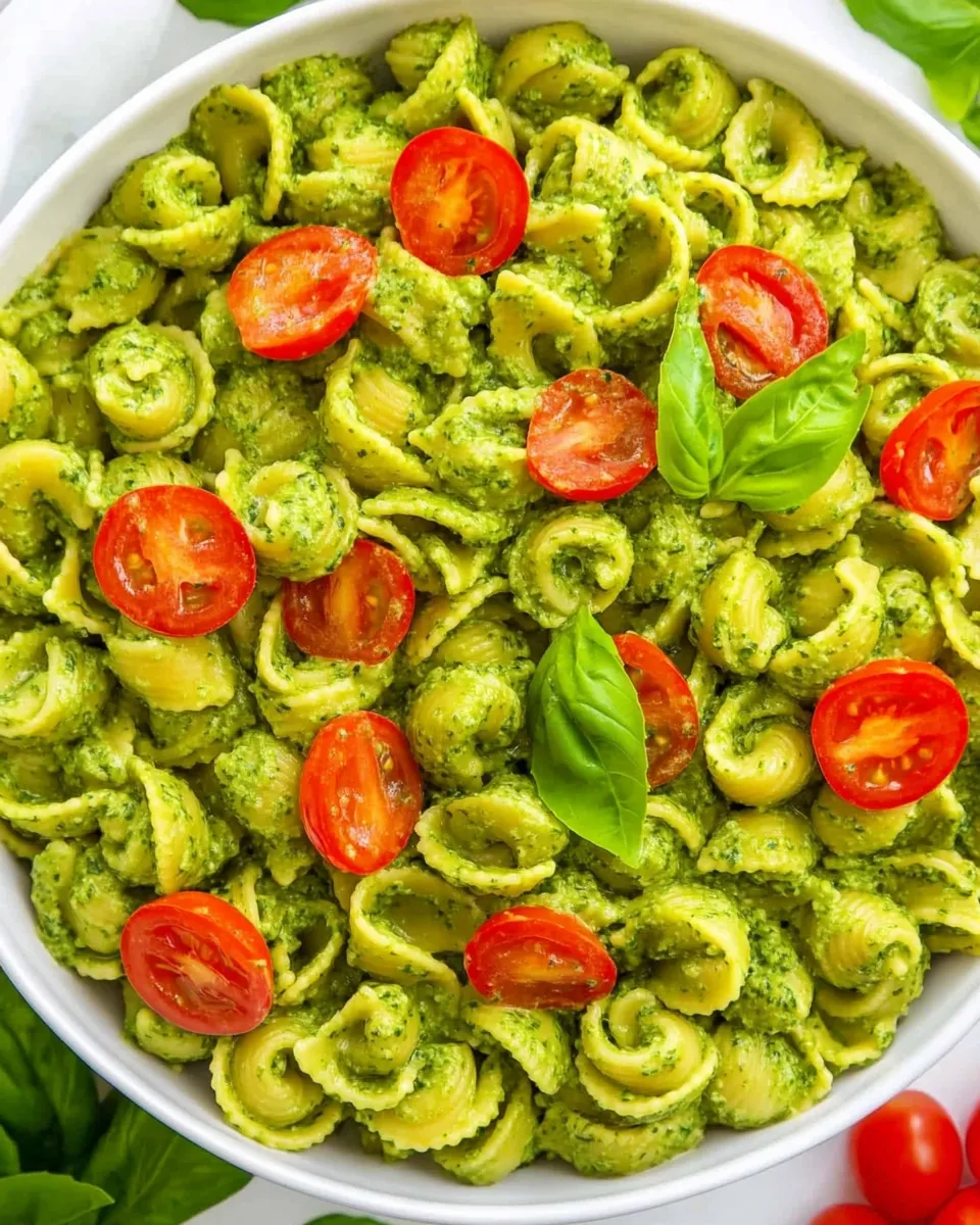 Delicious Pasta with Spinach Sauce dish photo