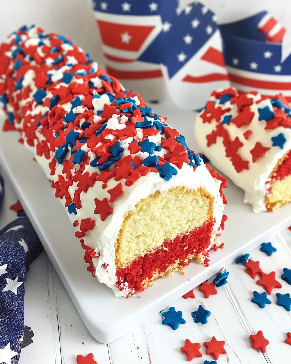 Homemade Patriotic Cake Roll photo