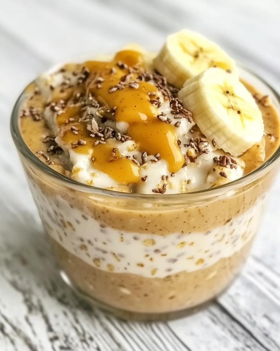 Delicious Peanut Butter Banana Overnight Oats image