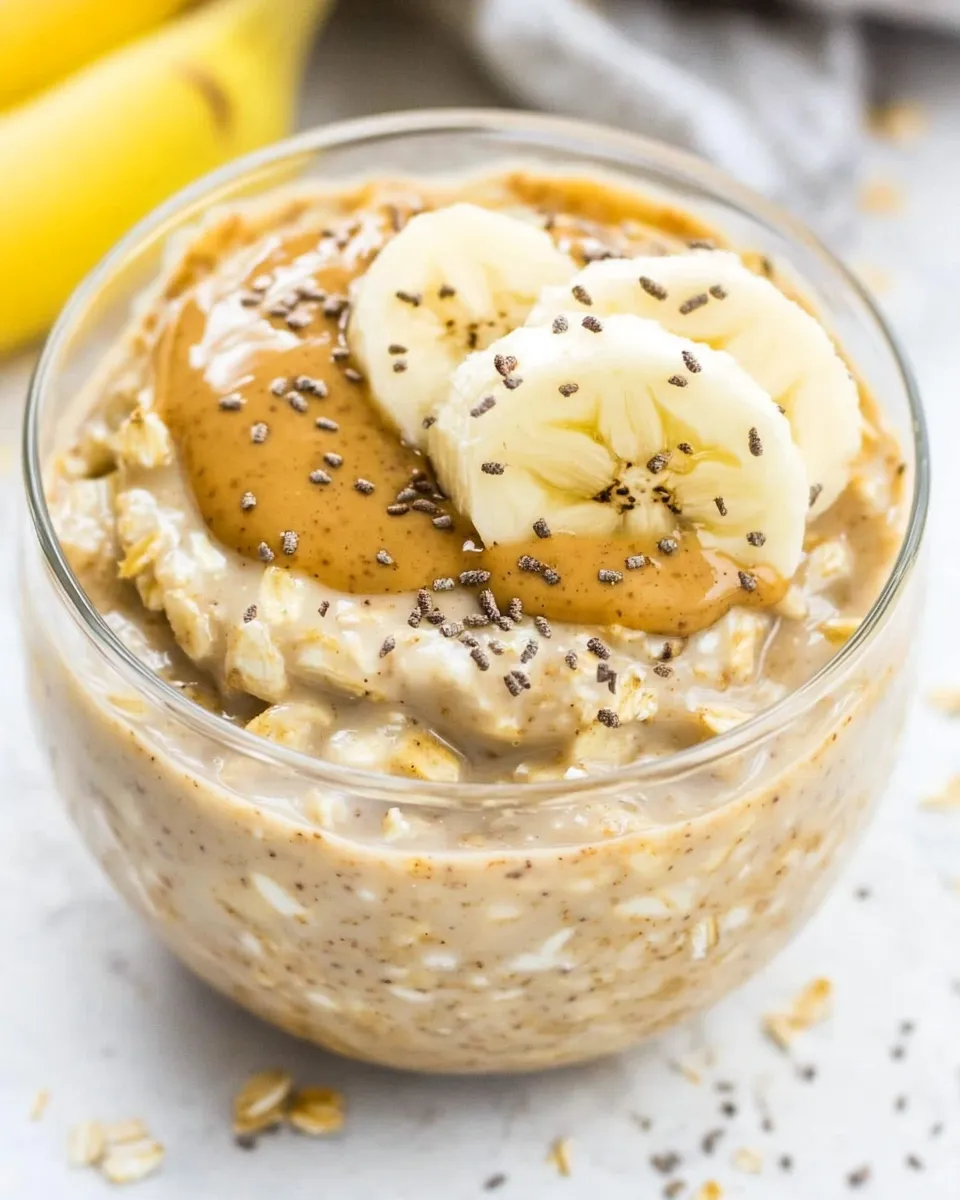 Easy Peanut Butter Banana Overnight Oats recipe photo