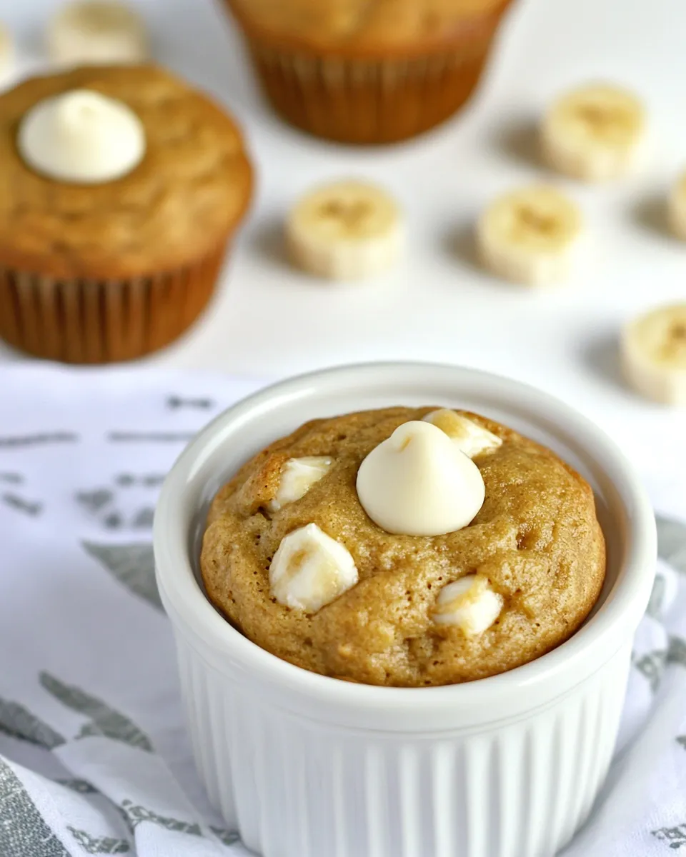 Homemade Peanut Butter Banana White Chocolate Chip Muffins photo