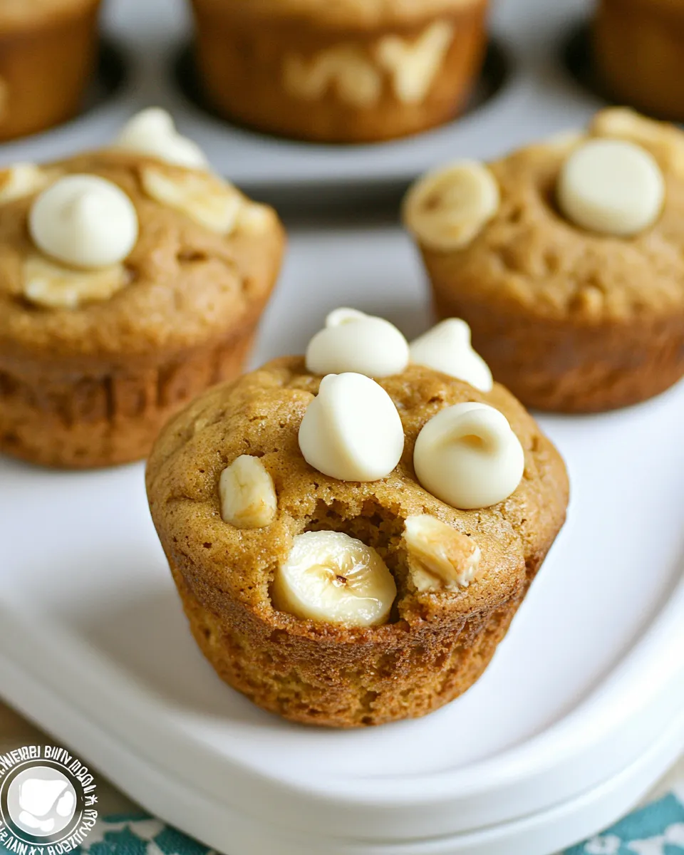 Easy Peanut Butter Banana White Chocolate Chip Muffins image