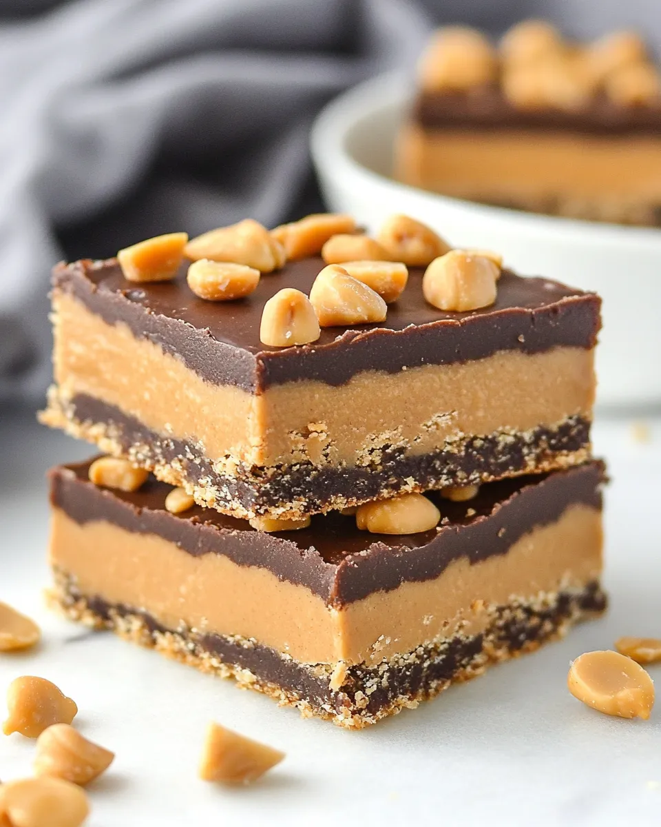 Easy Peanut Butter Bars Recipe shot