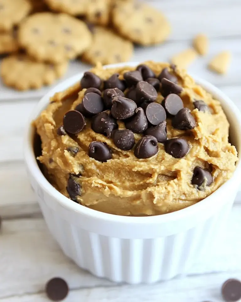Homemade Peanut Butter Chocolate Chip Cookie Dough Dip Recipe photo