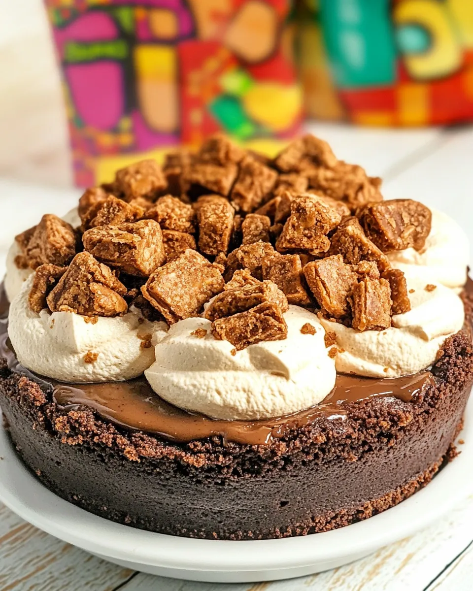 Easy Peanut Butter Crunch Brownie Mousse Pie recipe photo