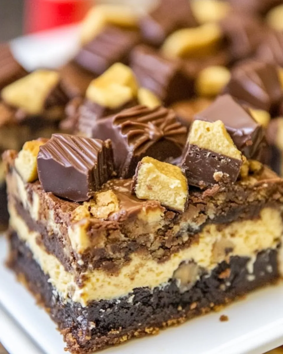 Delicious Peanut Butter Cup Cheesecake Brownies image
