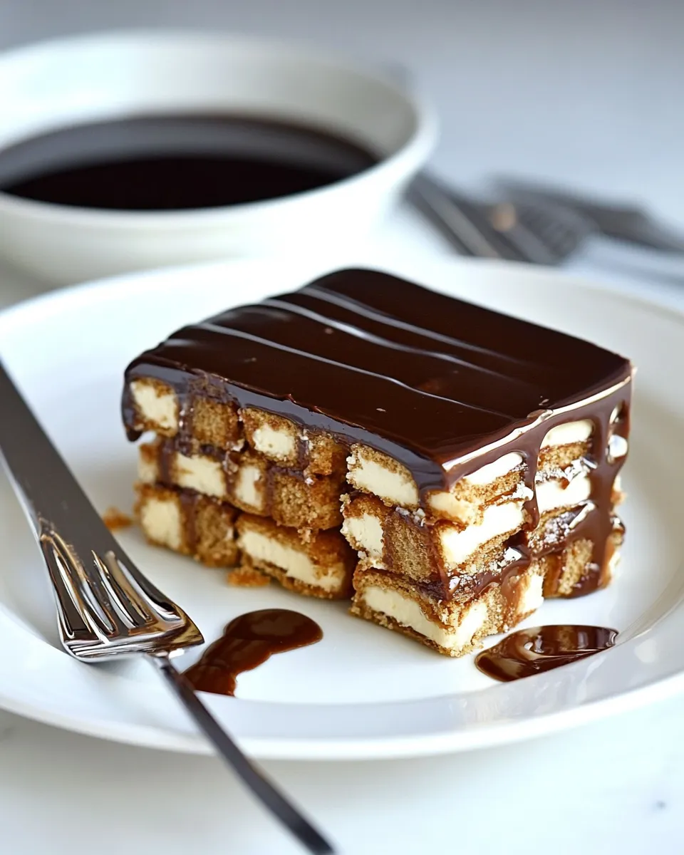 Homemade Peanut Butter Cup Eclair Cake photo