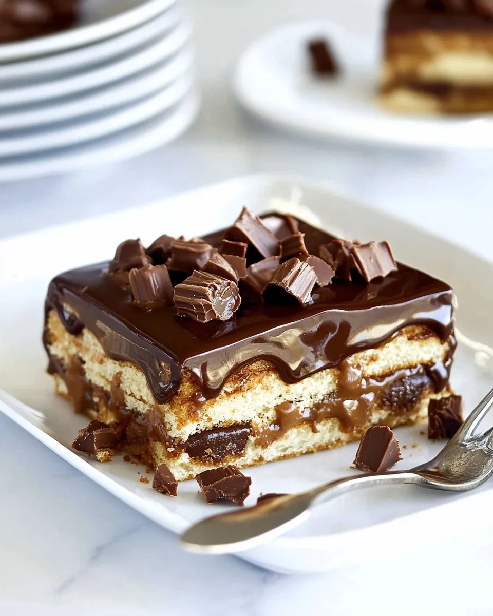 Easy Peanut Butter Cup Eclair Cake recipe photo