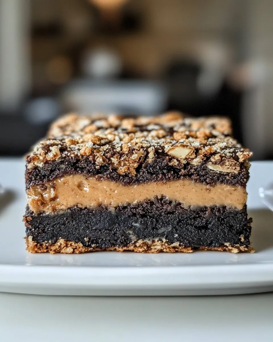 Ultimate Peanut Butter Fudge Pretzel Brownies. dish image