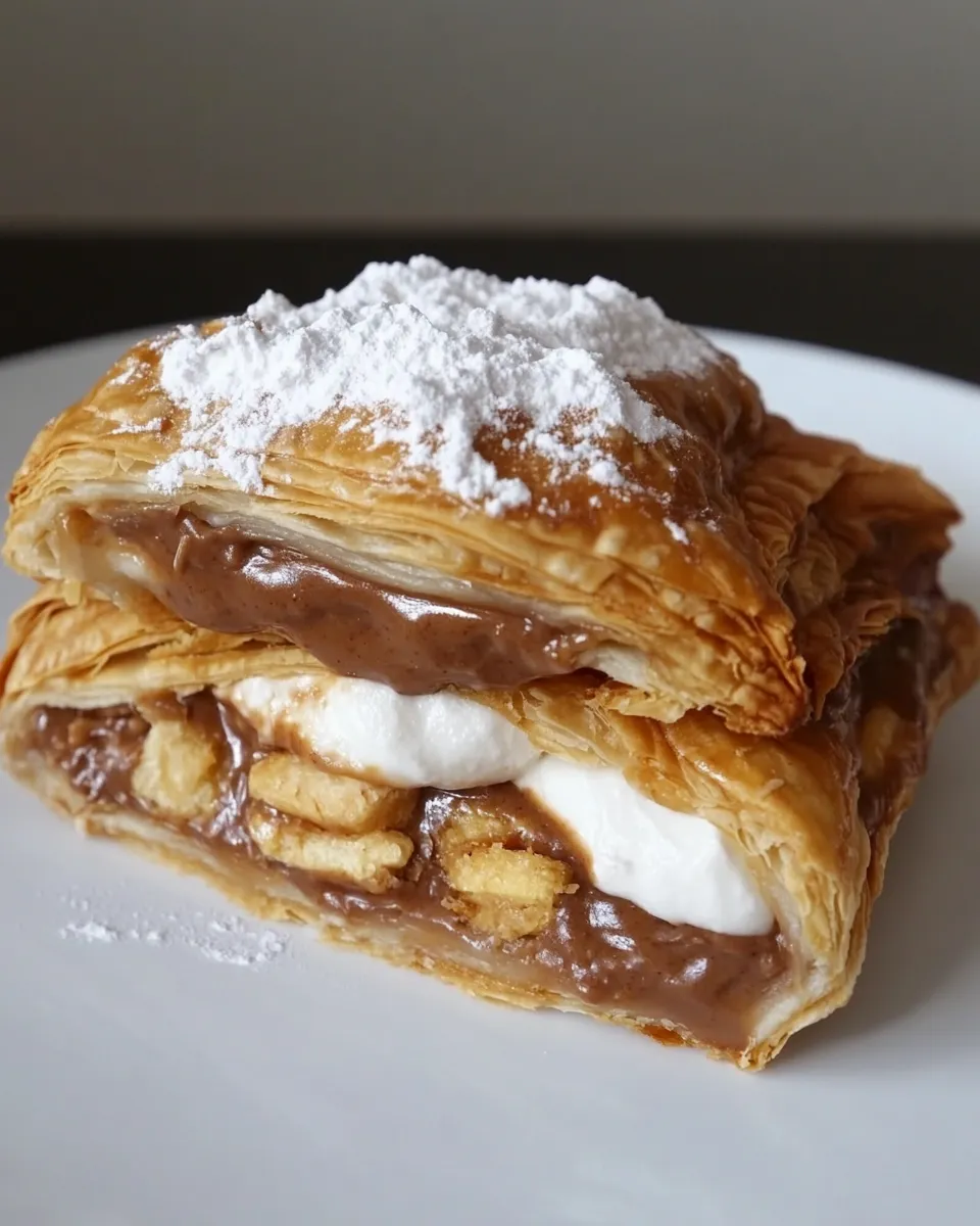 Delicious Peanut Butter SMores Turnovers shot