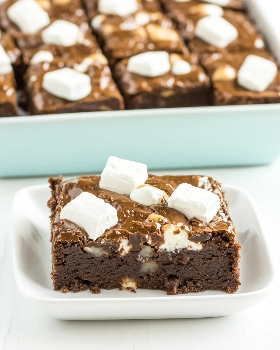 Homemade Peanut Butter Smores No Bake Brownies photo