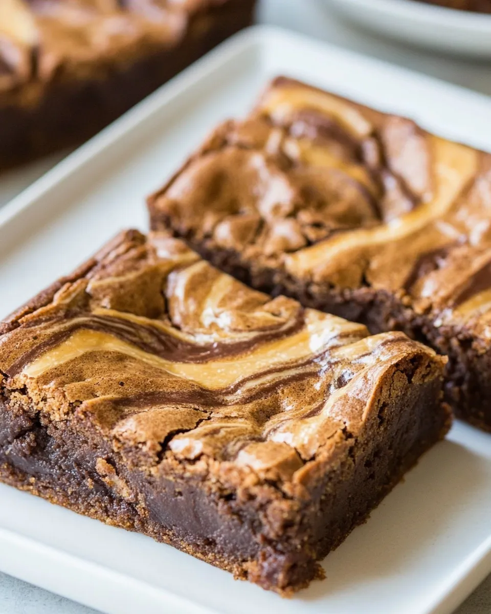 Homemade Peanut Butter Swirl Brownies for Two photo